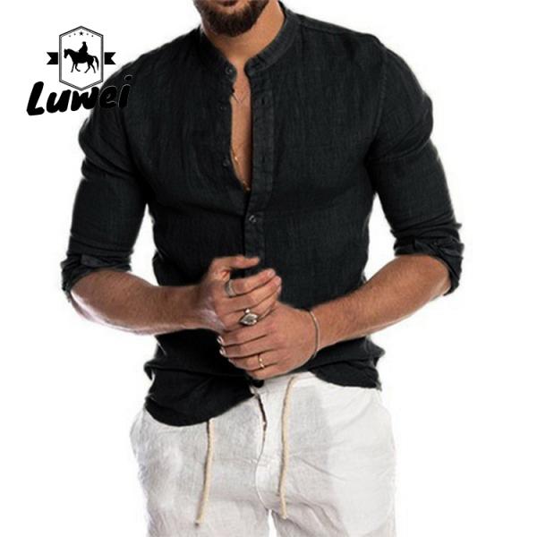 Casual Men Shirts Apparel Cotton Single Breasted Long Sleeve Print Shirts