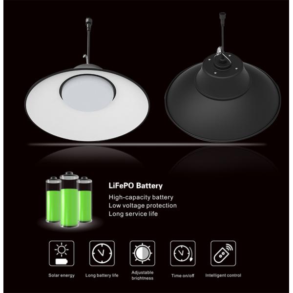 Pendant Smart Solar Powered Led Ceiling Lights With LiFePO Battery up to 13hr Φ268*160mm