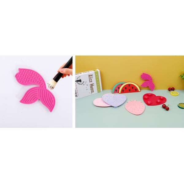 Color Cleaner Make Up Brushes Silicon Mat Fishtail Makeup Brush Cleaning Pad
