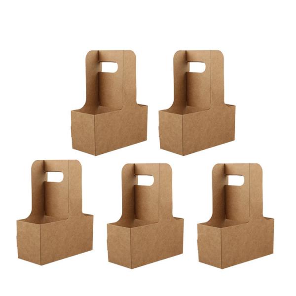 Eco Friendly Disposable Coffee Paper Cups Holder 20X14X27.5cm 2 4 6 Pack Can Carrier