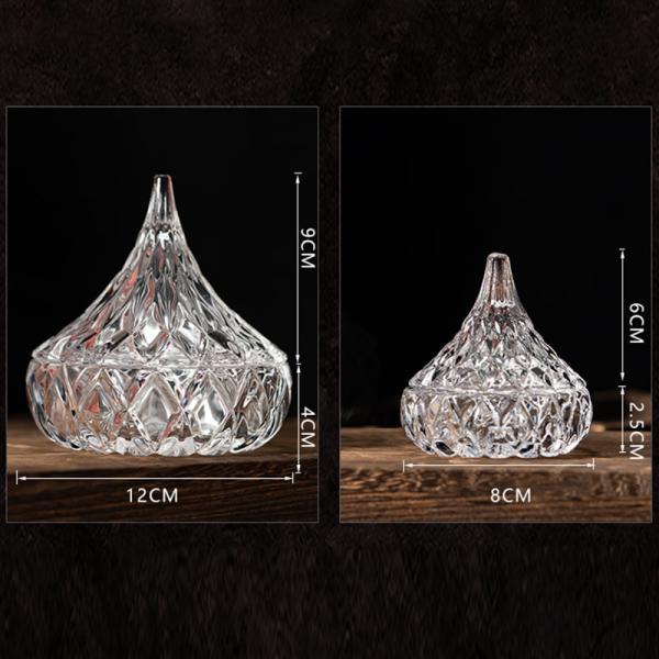 LFGB ODM Water Drop Crystal Glass Storage Jars 12cm Diameter
