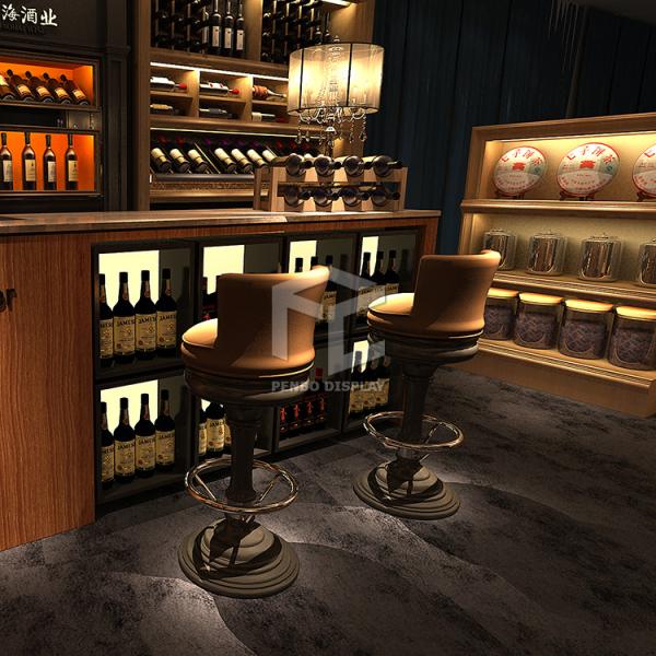 T4 LED Light Wine Shop Display 2mm MDF Optional Wood Veneered