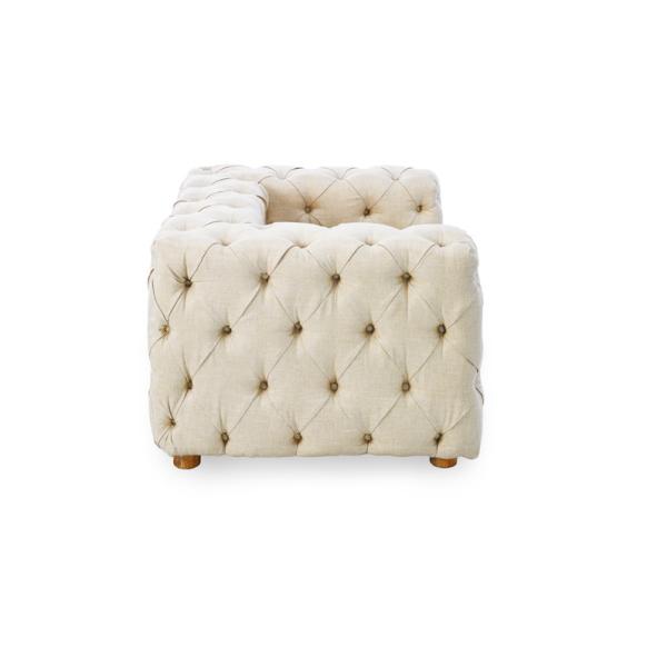 Tufted buttons upholstered wedding sofa chair for luxury event and party hire with good linen fabric