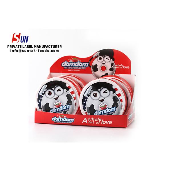 Sugar Free Chewy Milk Candy Hole Shape , Chewy Fruit Flavored Candy Sour Strawberry