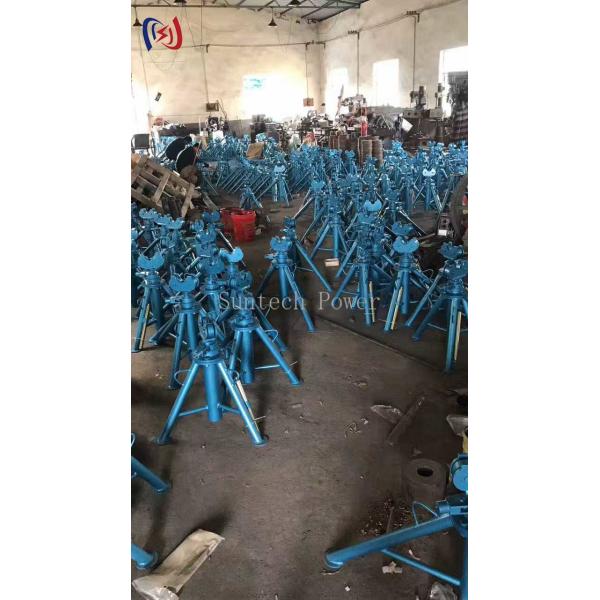 Mechanical Green Hydraulic Cable Drum Stand Reel Stand Galvanised 10KN - 50KN