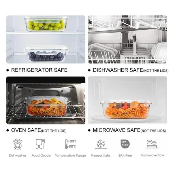 Glass Fruit Bowls Lunch Box For Food Storage Best Kitchen Set Containers