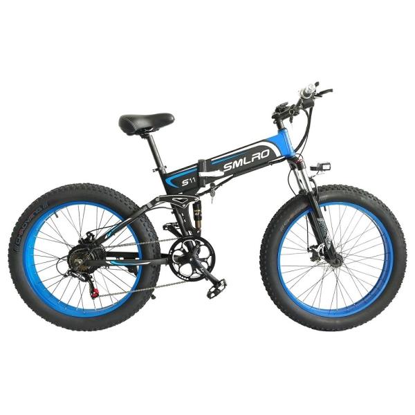 500W 13AH E-Bike Lithium Battery SMLRO S11 26x4.0 inch Fat Tire Folding E-Bike Electric Bike Drop Shipping Available