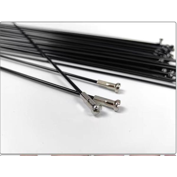 2mm Diameter Bicycle Spare Parts Stainless Steel Bicycle Spokes With Black J-Bend Spoke And Pillar 1423