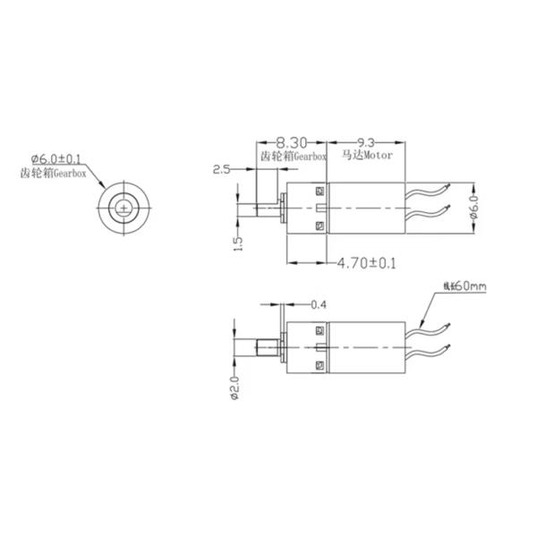 Low Noise DC Planetary Gear Motor High Speed 6mm Coreless Micro Motor