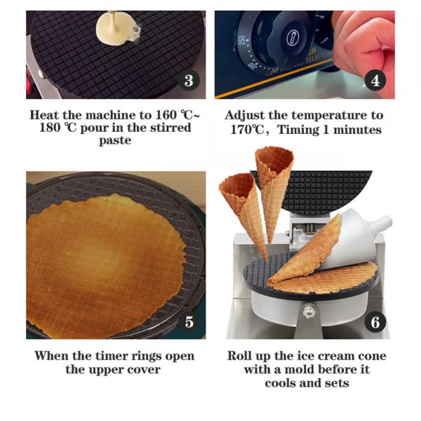 Stainless Steel Ice Cream Cone Maker Waffle Cone Machine for Commercial Home 110v/220v