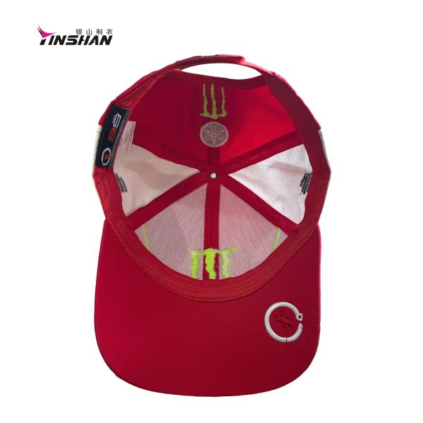 Sporty Style 6-Panel Hat Baseball Cap Full Embroidery F1 Racing Motor Hat for Adults
