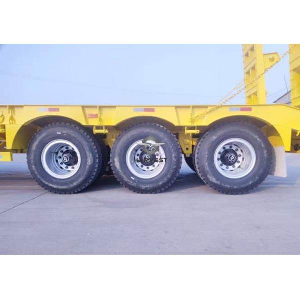 3 Axle Heavy Duty Semi Trailer Low Bed Mechanical Ladder Sale to Tanzania