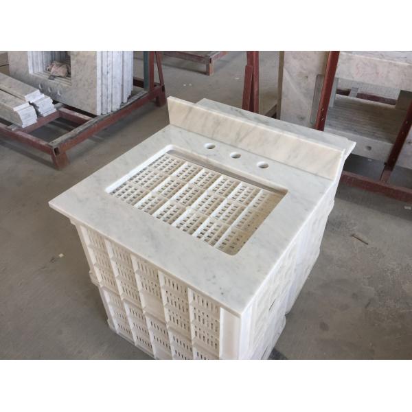 White Marble Stone Countertops , Bianco Carrera Marble Countertop Wear Resistance