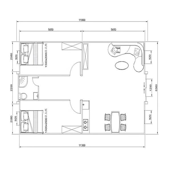 Steel Fabricated Home Building 20ft 40ft Prefabricated Expandable Shipping Container House