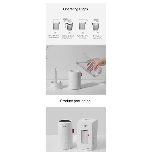 750ml Home Ultrasonic Air Humidifier Nano Atomization 2000mAh Home