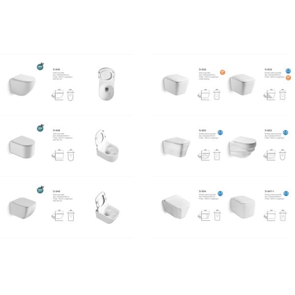 Ceramic Sanitary Ware Wall Hung Toilet Elongated For Modern Bathroom