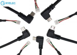 Quality Right Angle Micro Usb Male Connector To Jst Gh 4 Pin 1.25mm Pitch Data Cable for sale