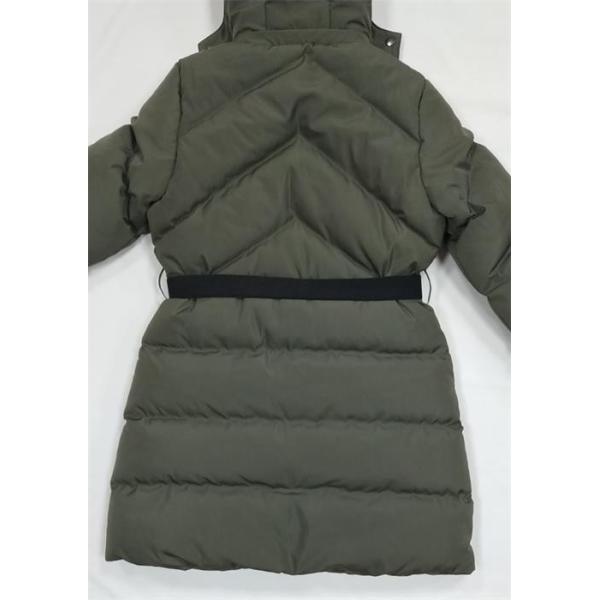 Black Green Extra Long Padded Coat With Hood Womens Waterproof