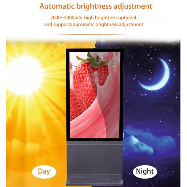 Fanless Outdoor Advertising Screen 4K Totem Touch Kiosk Android Waterproof Floor Stand Digital Signage