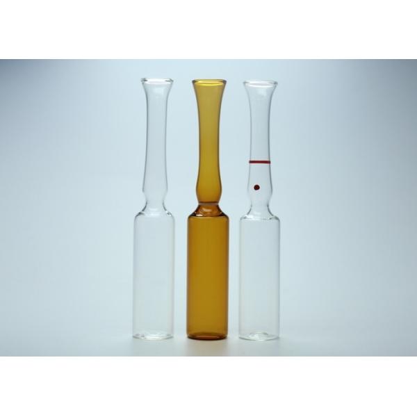 ISO Standard Empty Glass Ampoule Vial Clear / Amber Color 5ml Capacity