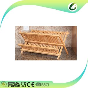Quality wholesale kitchen tool stand foldable bamboo dish rack for sale