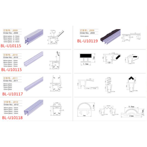 Frameless 6-12MM Tempered Glass Shower Door Sealing Strip with Waterproofing PVC Seals