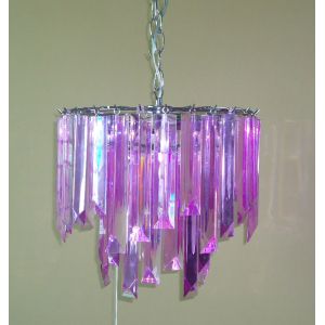 Romantic Pink Acrylic Lamp Shades D250*H180 3 Way Gimbal