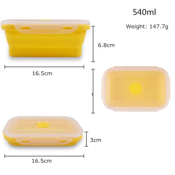 800ml 1200ml Silicone Lunch Containers Collapsible Silicone Lunch Box