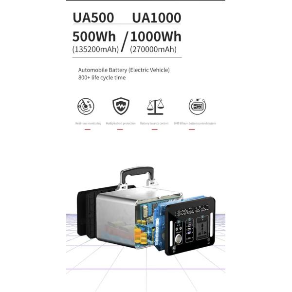 500Wh Portable Rechargeable Solar Generator Pure Sine Wave Power Solar Generator