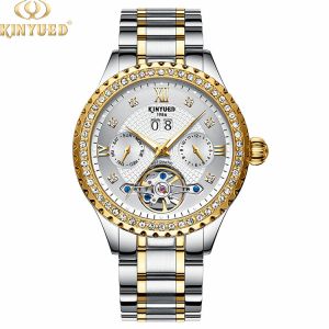 Quality Diamond Case Luxury Mechanical Watches Calendar Date Display for sale