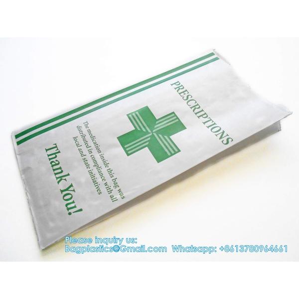 Pharmacy Bag, Prescription Bag 8" x 5" x 17”Pharmacy Paper Bag Medicine Container, Medication Pack