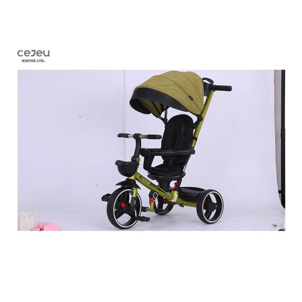 Blue 1 Year Old Foldable Trike Stroller 10.5kg With PU Wheel
