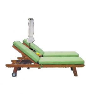 China Wooden Beach club furniture teak beach bed Outdoor chaise lounger chair teak---6058 on sale