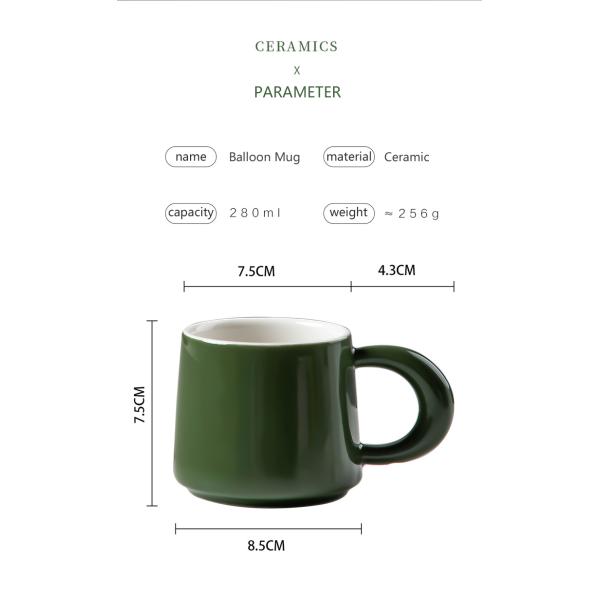 Personalised Handgrip Porcelain Milk Coffee Mug Nordic Gift Set Custom Pottery Mugs