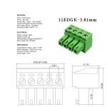 3.81mm Pitch Dual Row PCB Pluggable Screw Terminal Blocks Plug + Angle Pin