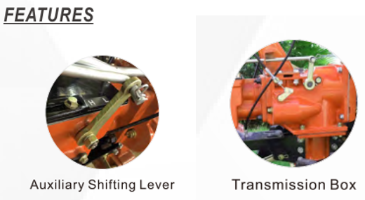 GT1350D-5 Mini Power Gear Tiller 150 - 300mm Tilling Depth Diesel