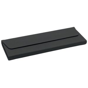 Quality Black Leather Metal Fold Flat Glasses Case Custom Logo for sale