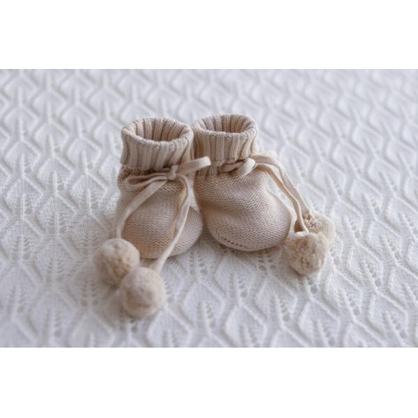 Y-Z Custom Design Unisex Baby Booties Breathable Cotton Knitted Soft Shoes with Pom Pom Cute Newborn Booties Pack of 200 Pairs