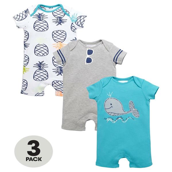 Printing Infant Summer Baby Clothes Unisex Jumpsuit Cotton Knit Short Sleeve Baby Rompers