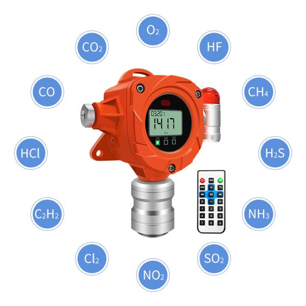 Fixed Wall Mounted Gas Detector 0-30% VOL O2 Oxygen Gas Detector For Industry Use