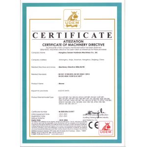 Hangzhou Sansen Hardware Machinery Co.,Ltd. Certifications