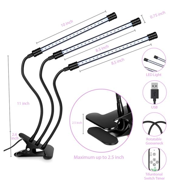 27W LED Plant Growth Lamp 630l/M Hydroponic Grow Light 35*12*9CM