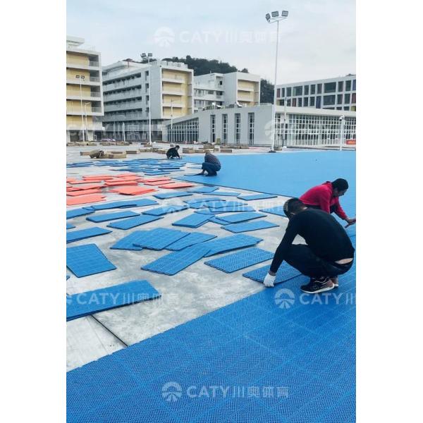 Easy Install PU Flooring Anti-Slip Interlocking Plastic Floor for Playground Mat Basketball Flooring Backyard Garage