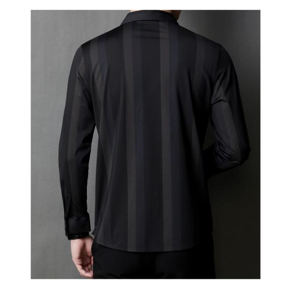 Custom Vintage Printing Plus Size Men's Shirts with Stand Collar and Long Sleeve Style