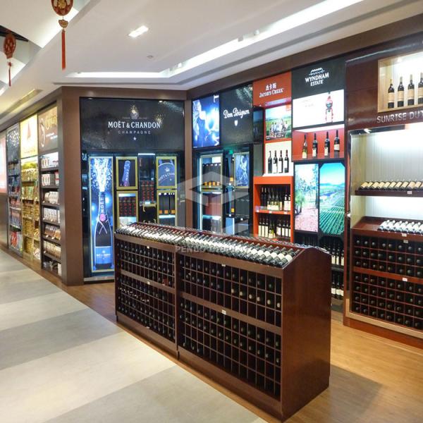 T5 LED Wine Display Cabinet For Shop 5mm Thick MDF Acceptable