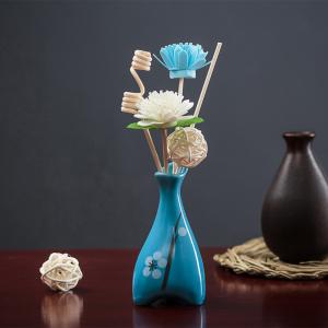 Quality Hotel Fragrance Air Fresher Flower Stick Ceramic Bottle Decorative Aroma Reed Diffuser for sale