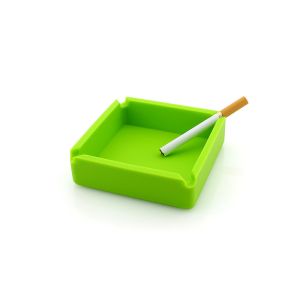 Quality Heat Resistant Green Cigar Silicone Ashtray for sale