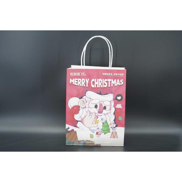 OEM / ODM Eco Friendly Paper Kraft Bags Printing For Christmas Party