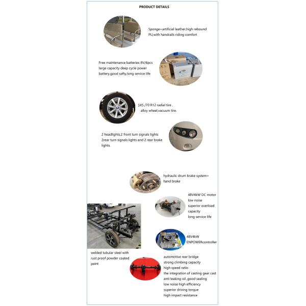 Plastic Bus Seat Battery Operated 4kW Electric Bus With Alarm Lamp For City Walking Street