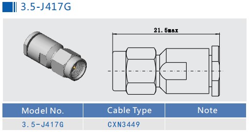 PTFE Stainless Steel Male RF Coaxial Connector Microwave 24.5mm Max